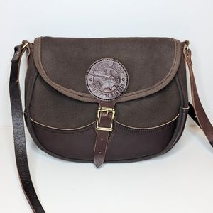 Duluth Pack Deluxe shell bag brown leather canvas buckle